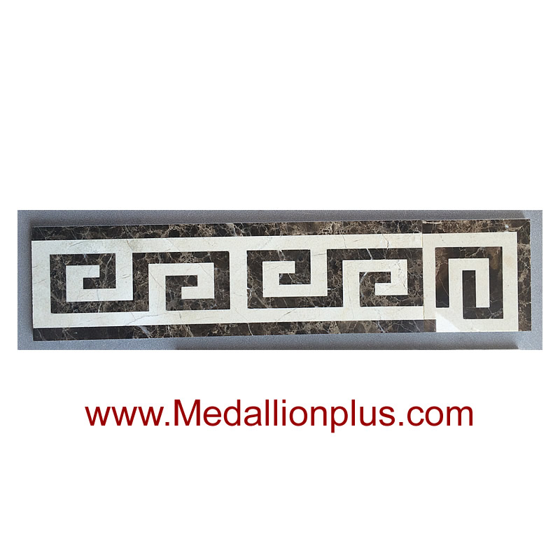 Greek waterjet tile border corner 5 x 18